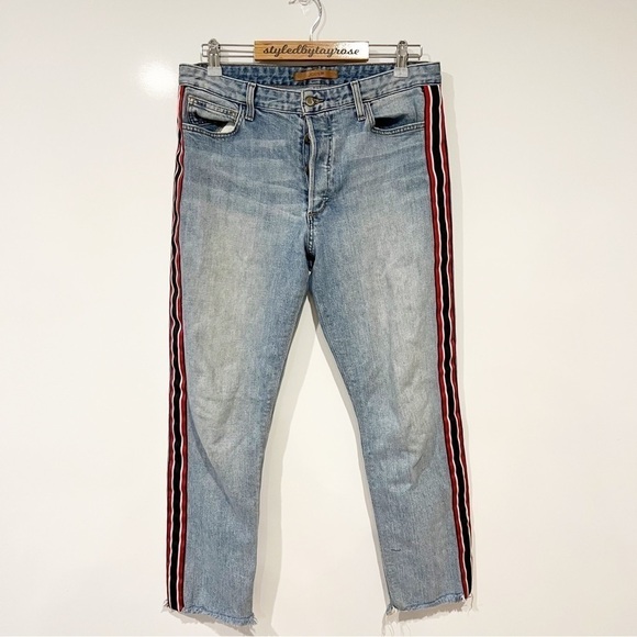 Joe's Jeans Smith High Rise Straight Leg Ankle Jean Side Stripe Raw Hem - Picture 3 of 15